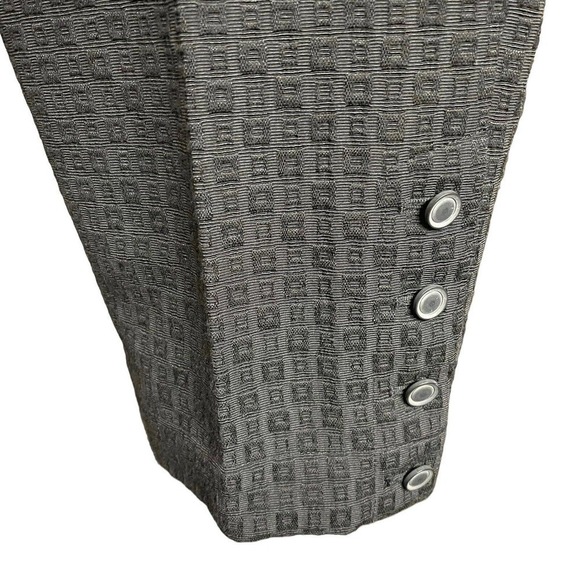 Dana Buchman Black Pants Ankle Button Details Textured Squares Sz 14 New W/ Tags - Picture 2 of 10